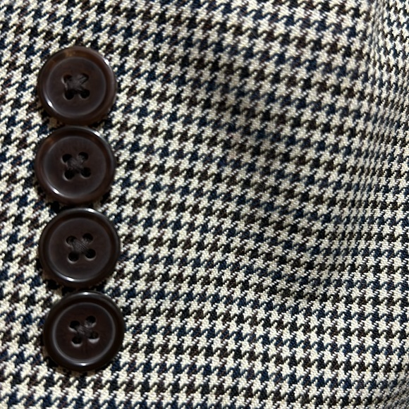 Men’s sport coat, 54 long, black, tan, navy pattern - Picture 3 of 12